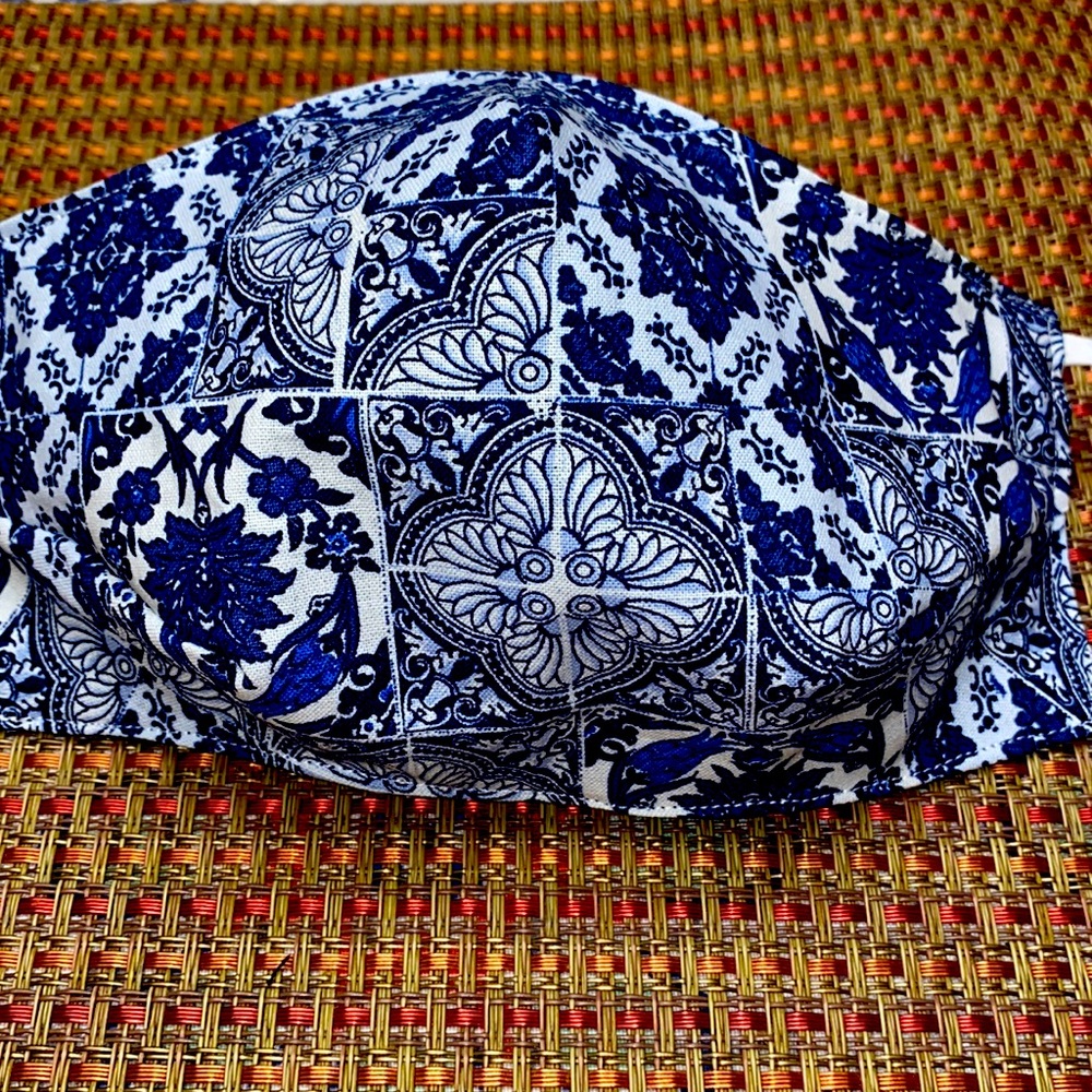 Blue Flower Spring Face Mask